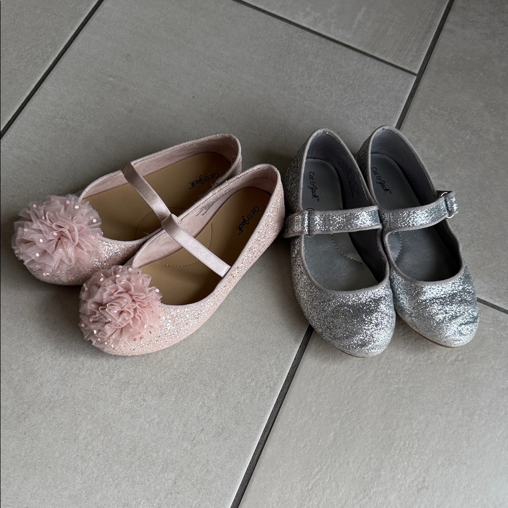 Cat & Jack Pink and Silver Dress Shoes